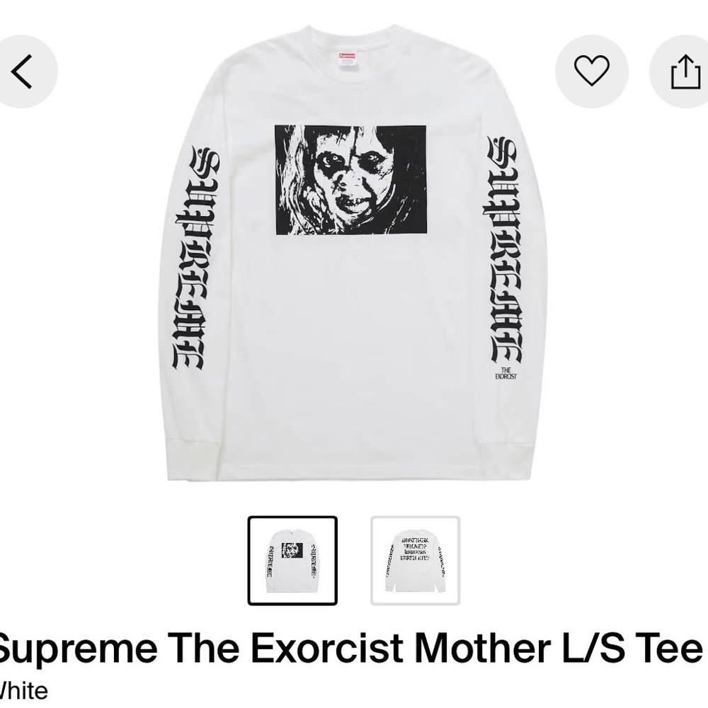 Supreme White Graphic Long Sleeve Tee
